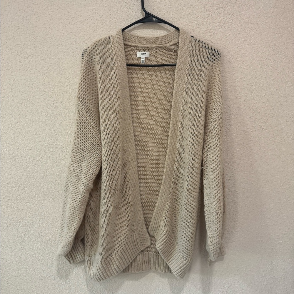 Aerie Cream Open Knit Cardigan